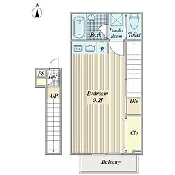 シャルムジン ワンルームの間取図画像