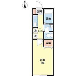 ベルウッド 1Kの間取図画像