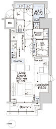 ベルファース蒲田West 1LDKの間取図画像