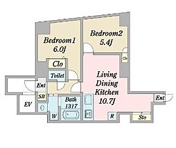 DeLCCS市谷柳町 2LDKの間取図画像