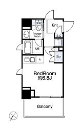 ブラウ戸越銀座スカイ ワンルームの間取図画像