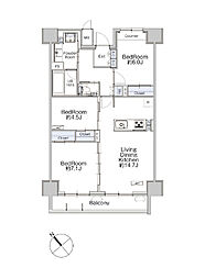 クラシアム神奈川台場 3LDKの間取図画像