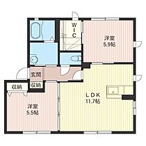 カペラハイツB 101 ｜ 栃木県佐野市植下町1240-1（賃貸アパート2LDK・1階・54.34㎡） その2