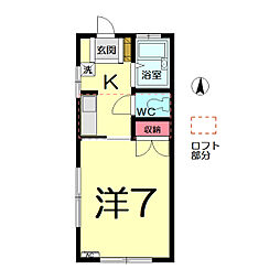 グリーンヒルズ一番館 1Kの間取図画像