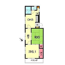 プレジデント35 2DKの間取図画像