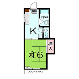シティハイムマキ 1Kの間取図画像
