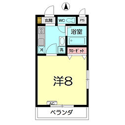 ルーエンカーサ 1Kの間取図画像