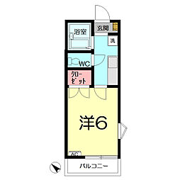 ボヌールY 1Kの間取図画像