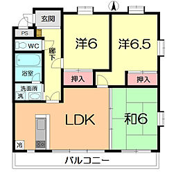 ウエスト・キャニオン1 3LDKの間取図画像