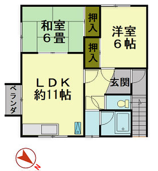 ライトコート 2階｜北海道小樽市最上1丁目(賃貸アパート2LDK・2階・49.81㎡)の写真 その2