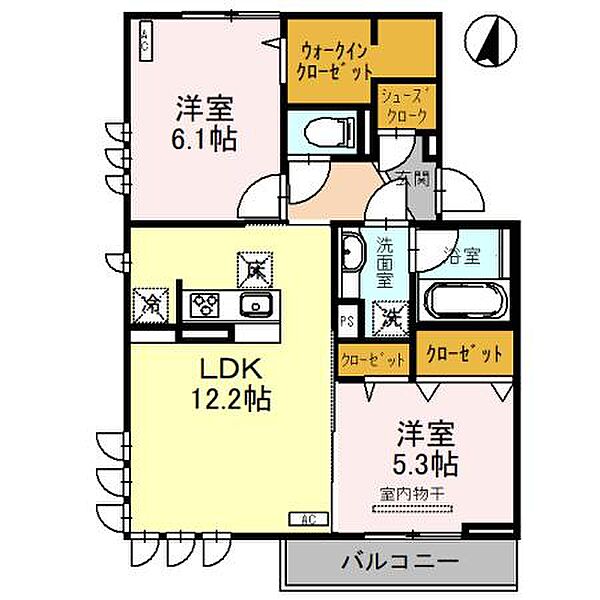 ラ・ルミエールＤ 102｜埼玉県南埼玉郡宮代町道佛3丁目(賃貸アパート2LDK・1階・57.93㎡)の写真 その2