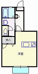 アイリス2 ワンルームの間取図画像