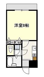 クレールメゾン若松 1Kの間取図画像