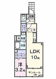 セブンI 1LDKの間取図画像