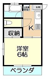 松本ハイツ 1Kの間取図画像