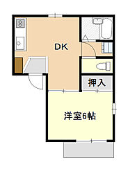 マドリードタウンA 1DKの間取図画像