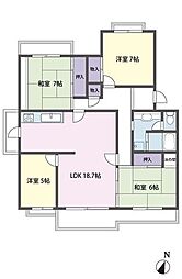 入間リバーサイド25号棟 4LDKの間取図画像