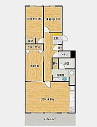 恒陽狭山マンション 3LDKの間取図画像