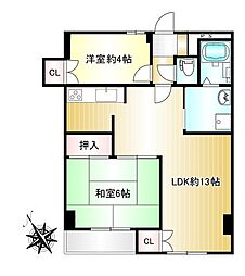 ワコーレ狭山2 2LDKの間取図画像