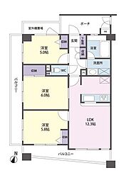 レクセル本川越 3LDKの間取図画像