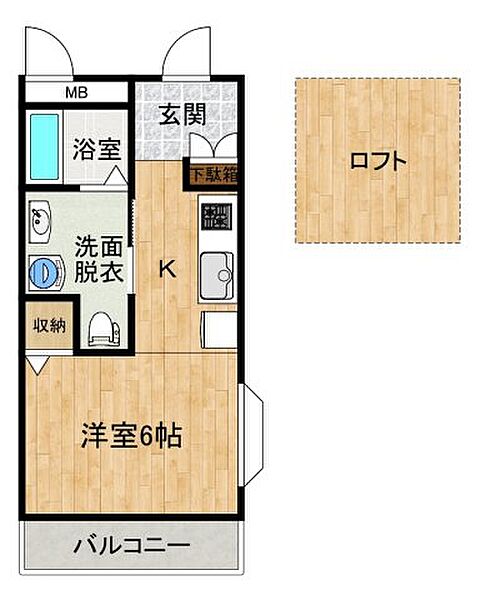 Blue　casa 201｜愛媛県東温市志津川(賃貸アパート1K・2階・23.00㎡)の写真 その2
