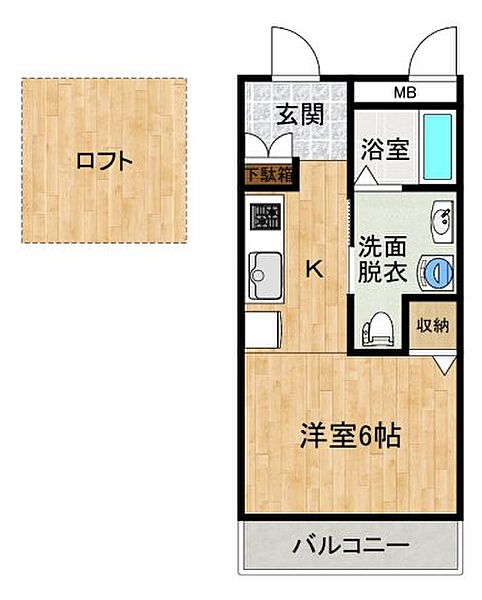 Blue　casa 105｜愛媛県東温市志津川(賃貸アパート1K・1階・23.00㎡)の写真 その2