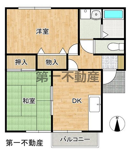 兵庫県西脇市高田井町(賃貸アパート2DK・1階・48.57㎡)の写真 その2