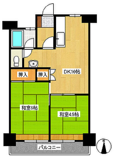 亀兵ビル ｜宮城県仙台市青葉区大町2丁目(賃貸マンション2DK・5階・39.00㎡)の写真 その2