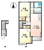 岐阜県養老郡養老町高田（賃貸アパート2LDK・2階・56.10㎡） その2