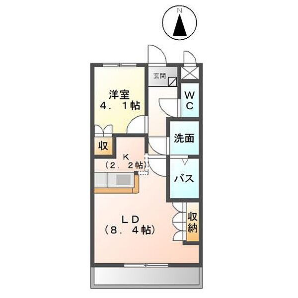 岐阜県大垣市南若森4丁目(賃貸アパート1LDK・1階・33.05㎡)の写真 その4