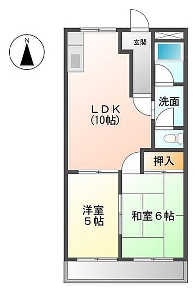 岐阜県安八郡安八町南今ケ渕(賃貸アパート2LDK・1階・44.80㎡)の写真 その4