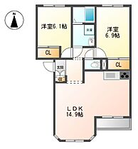 岐阜県養老郡養老町高田（賃貸アパート2LDK・2階・59.40㎡） その2