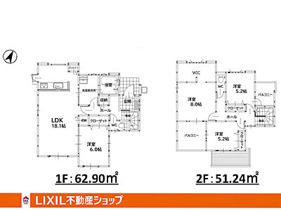 間取り：●広々リビング16.0帖、●パントリー/W.I.C、女性目線の家事動線です♪