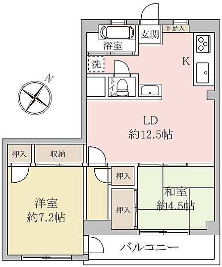収納が充実した2LDK!2017年9月にキッチン、バス、洗面化粧台、トイレ、給湯器をリフォーム済みです!