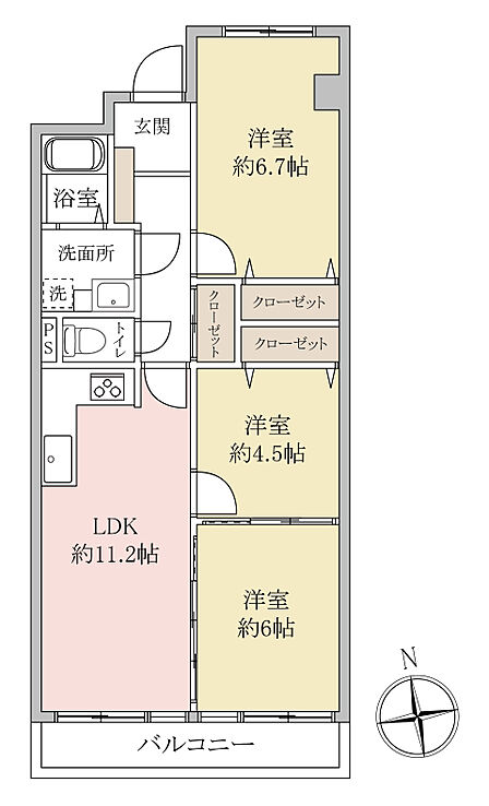 3LDK 間取り