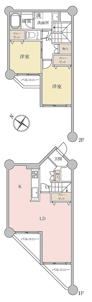 全室洋室&全室収納付き!暮らしやすさにこだわったメゾネット2LDK。