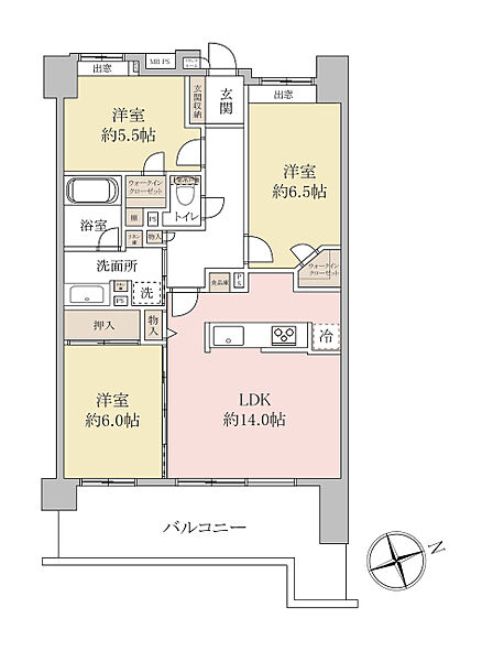3LDK 間取り