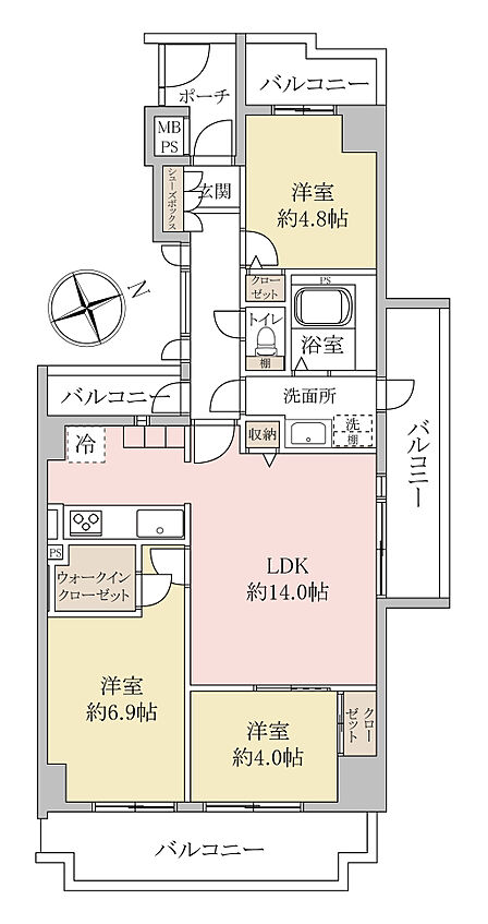 3LDK 間取り