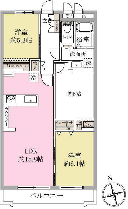 陽当たり、通風、眺望ともに良好です!