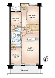 アーリアシティ一之江 3LDKの間取図画像