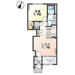 南中山1丁目新築アパート 1LDKの間取図画像
