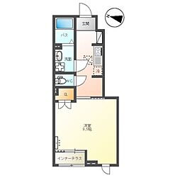 新潟市中央区鳥屋野新築アパート 1Kの間取図画像