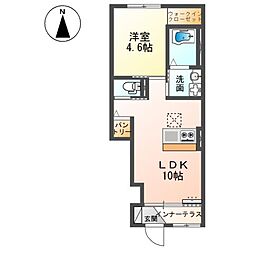 仮)本庄市東富田Y様新築アパート 1LDKの間取図画像