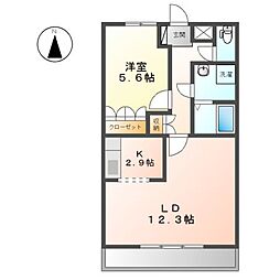 ドリーム 1LDKの間取図画像