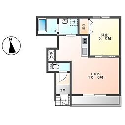 仮)深谷市栄町スターテラスII 1LDKの間取図画像