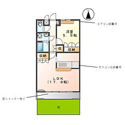サウンドスケープ 1LDKの間取図画像
