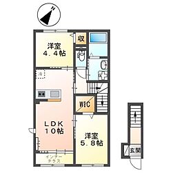 緑区大間木2丁目アパート新築工事 2LDKの間取図画像