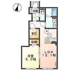 越谷市千間台西5丁目アパート新築工事 1LDKの間取図画像