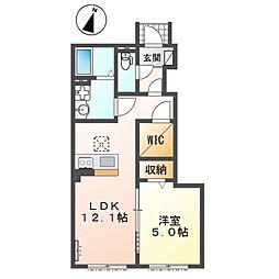 越谷市千間台西5丁目アパート新築工事 1LDKの間取図画像