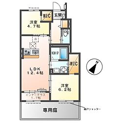 メゾン・チヨ 2LDKの間取図画像
